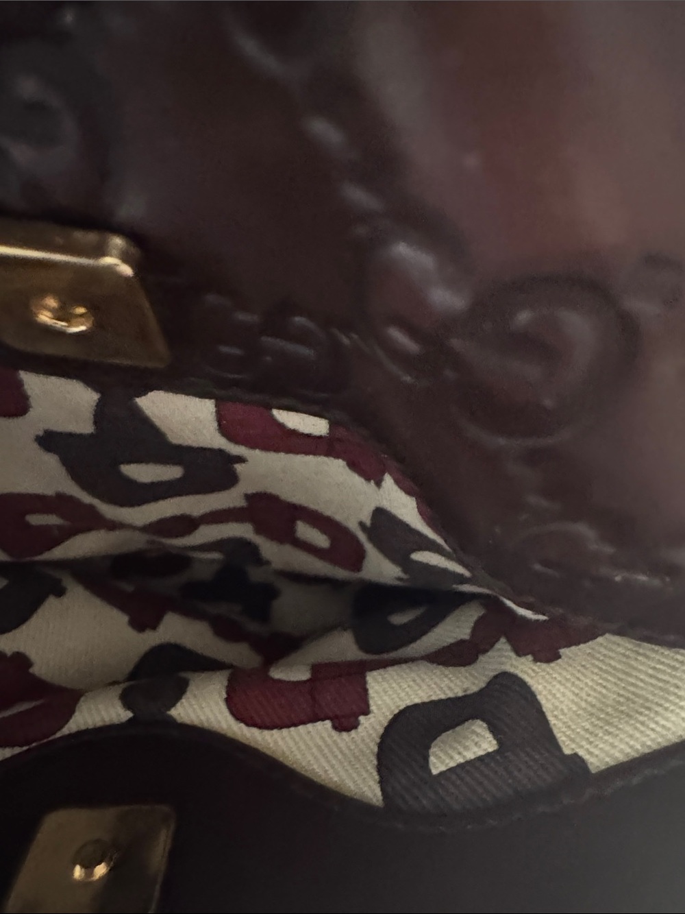 Gucci Guccisima medium punch tote in Chocolate Brown leather - Picture 9 of 12